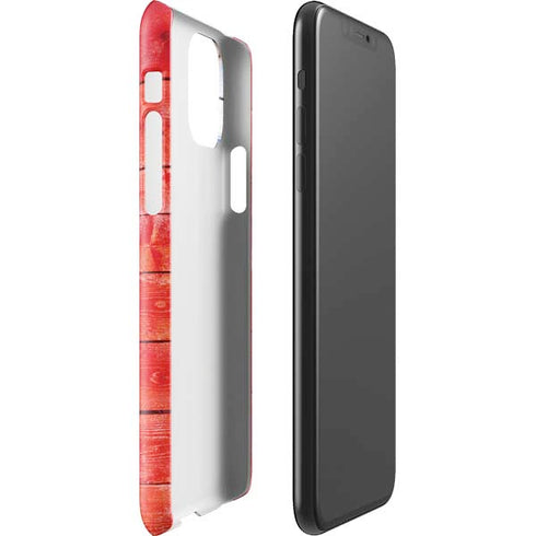 Canada Flag Light Wood iPhone 11 Pro Max Lite Case